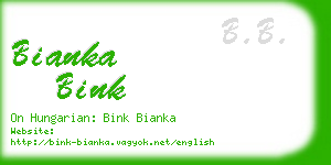 bianka bink business card